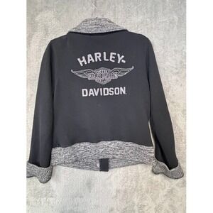 Harley Davidson Womens Jacket Motorcycle‎ Black Gray Embellished Moto Biker M